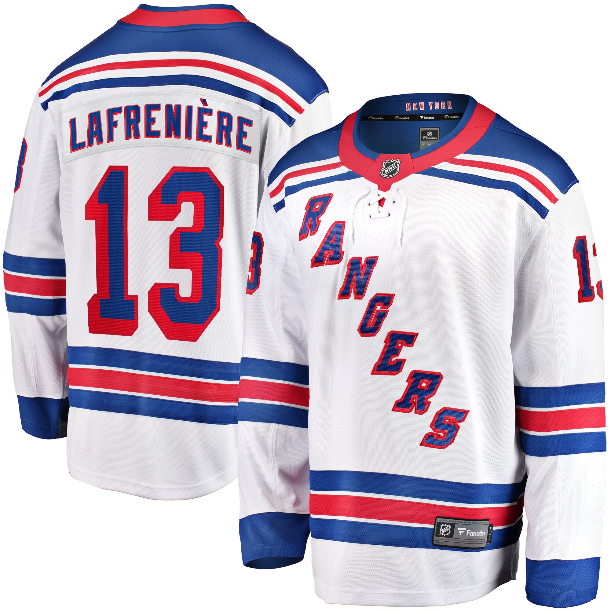 Men's New York Rangers Alexis Lafreniere White Away Premier Breakaway Player Jersey