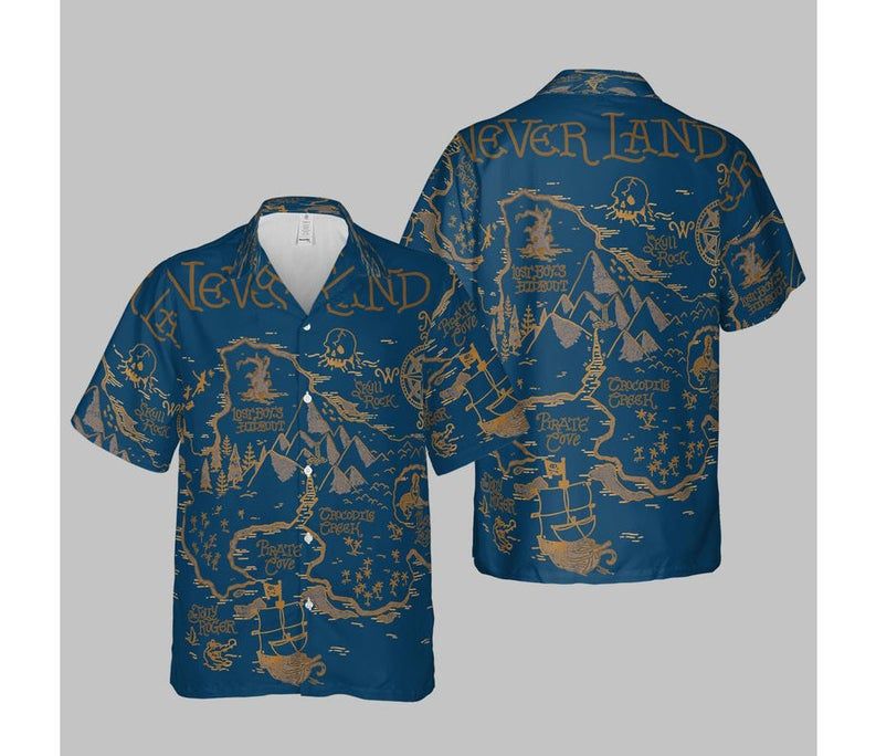 Disney Peter Pan Never Land Map Graphic T Shirt Hawaii Ha96335