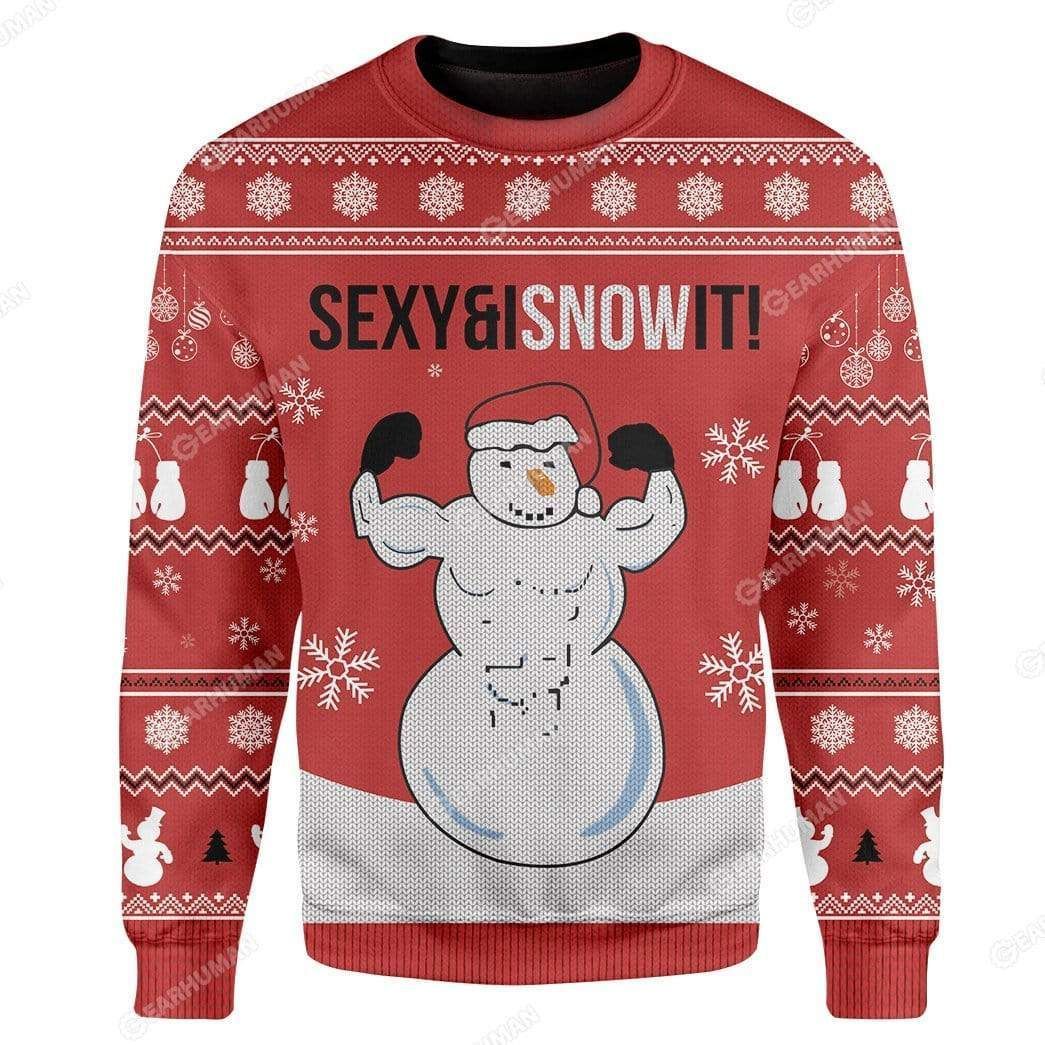 Snowman Ugly Christmas Sweater, All Over Print Sweatshirt