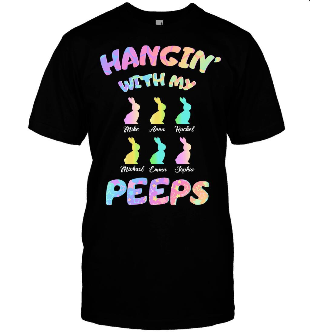 Custom Hangin’ With My Peeps Rabbit Front Printed T-Shirt