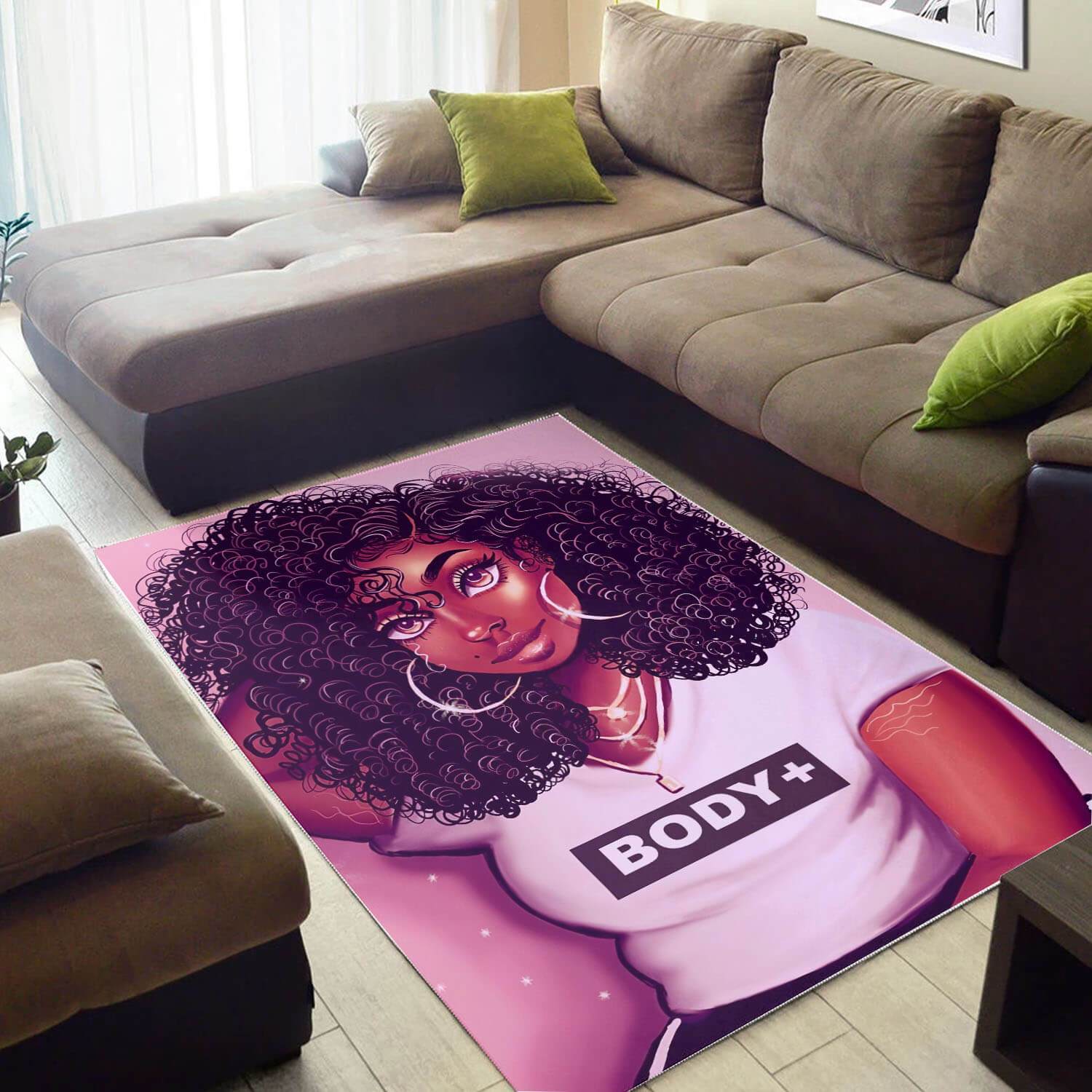 African American Area Rugs Pretty Black Afro Lady African Print Floor Rug African Themed Home Decor BPS28549