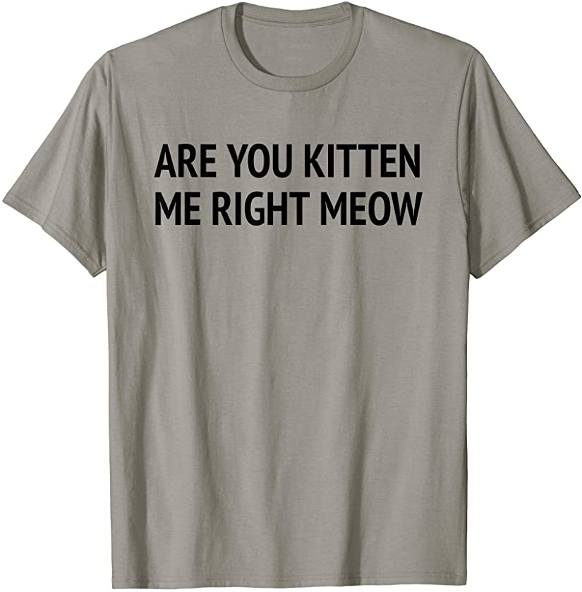 Are You Kitten Me Right Meow Funny Cat Lover Joke Men Women T-Shirt