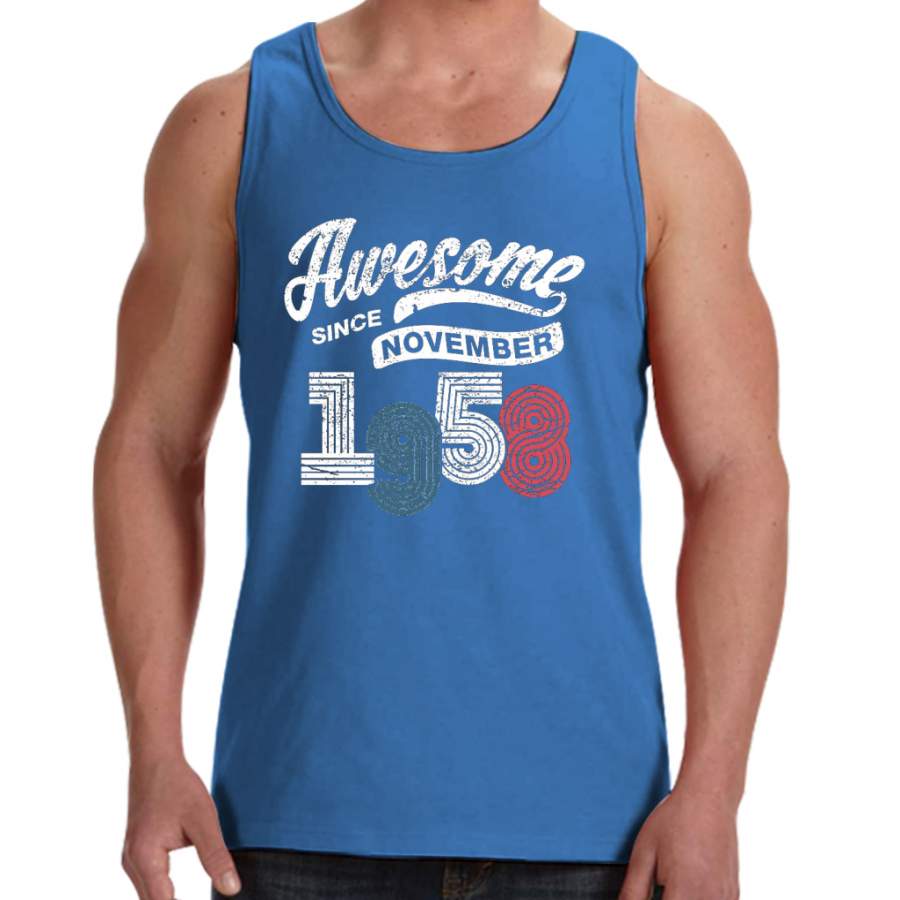 Awesome Since November 1958 Shirt Vintage 60th Birthday Men Tank Top