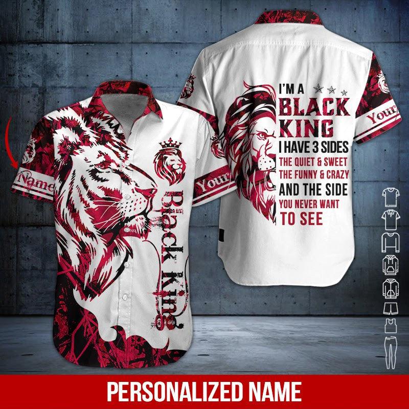 Black King Custom Name Hawaii Shirt For Men Women Ha95899