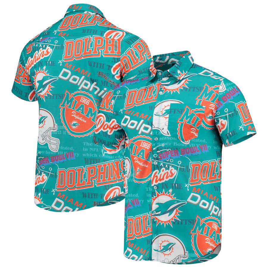 Miami Dolphins Aqua Thematic Hawaii Shirt Ha51423