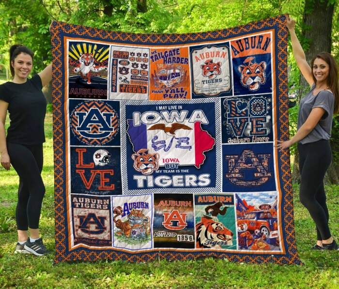 Auburn Tigers Iowa 3D Quilt Blanket, Fleece Blanket