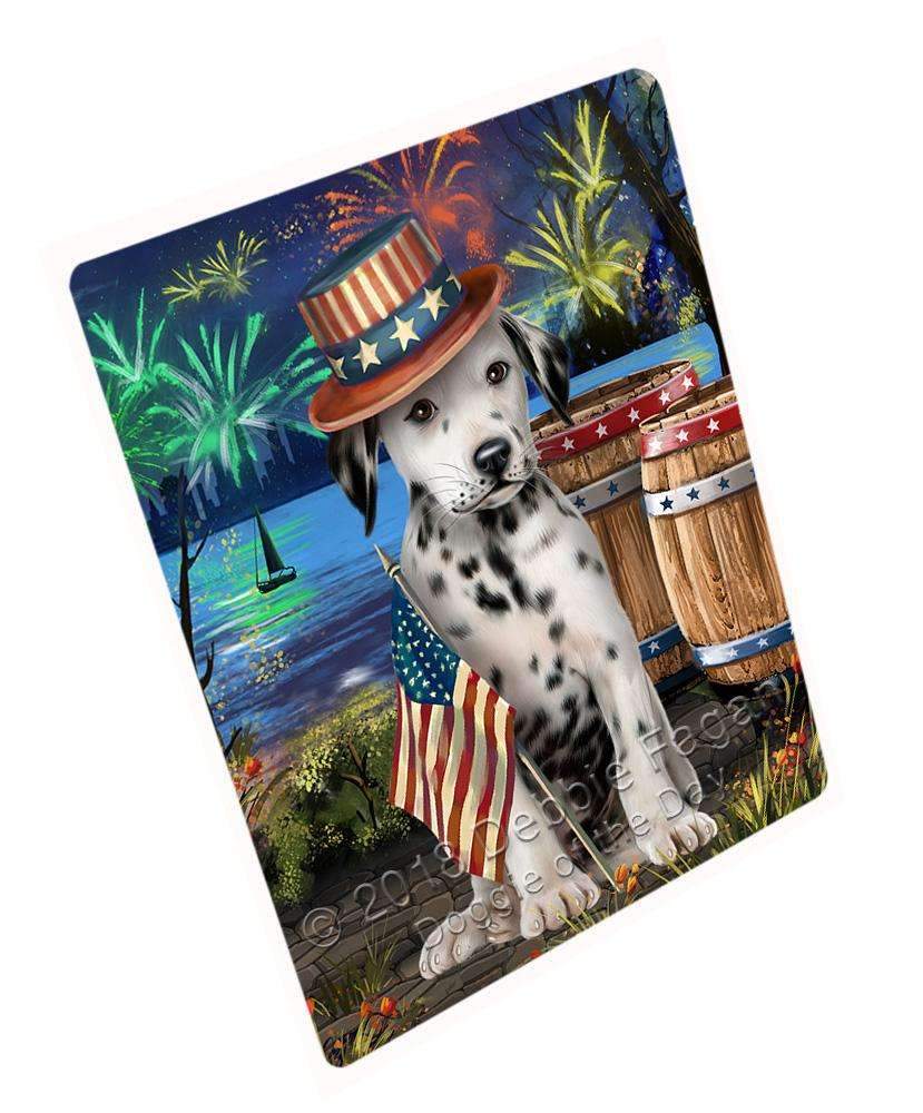 4Th Of July Independence Day Fireworks Dalmatian Dog At The Lake Blanket Blnkt76377