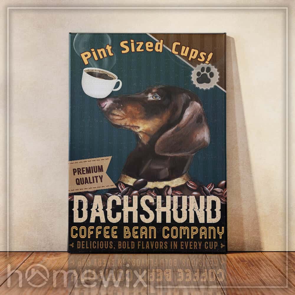 Dachshund Coffee Company Canvas And Poster | Wall Decor