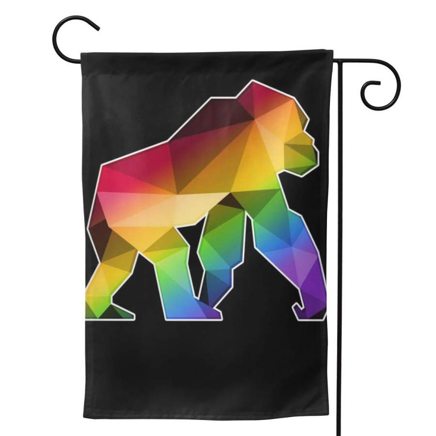 2 Pcs Garden Flag Polygon Crystal Gorilla Horizontal Poster 12.5″x18″ -Mothers Day, Birthday Gifts for Mom, Dad, Wife, Husband, Daughters, Grandma, Friends