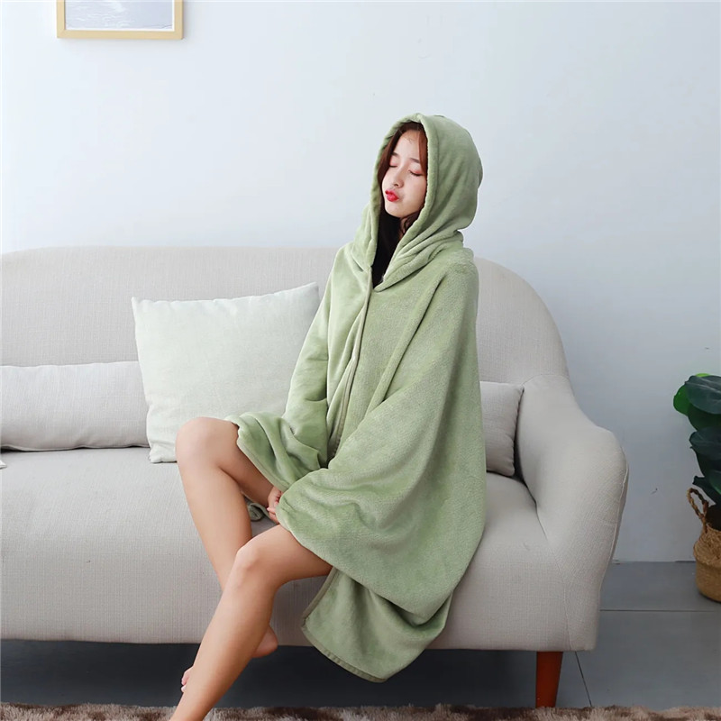 Warm Thick TV Hooded Sweater Blanket Unisex Oversized Wearable Adult And Children Fleece Weighted Blankets For Beds Travel Home alx