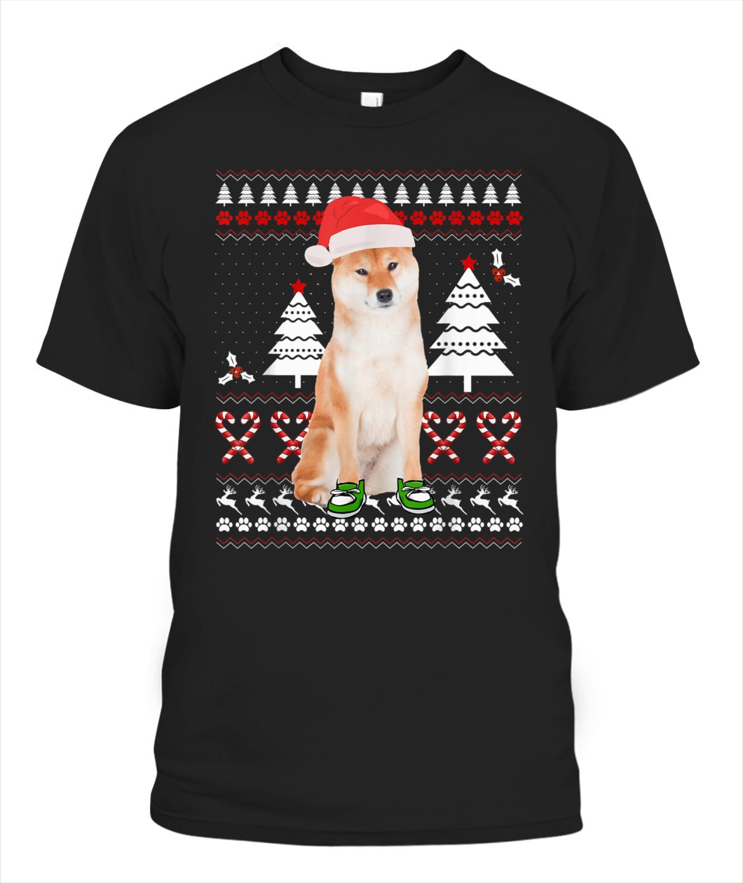 Akita Dog Ugly Christmas Family Funny Costume Unisex T Shirt | Full Size | Adult | Black |G1078