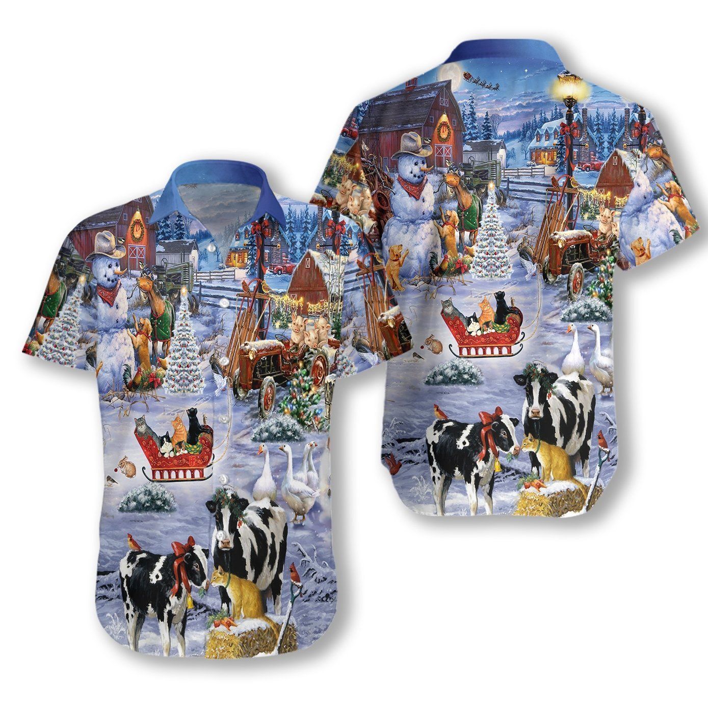 Beautiful Farm On Christmas Ez15 2810 Hawaiian Shirt