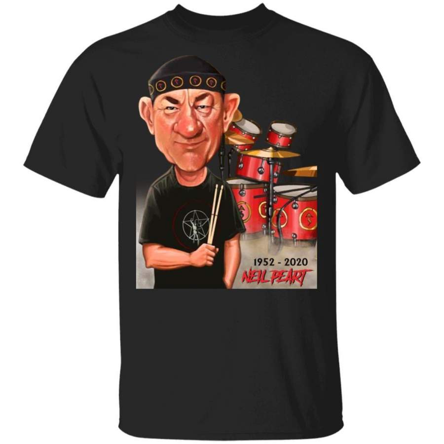 Neil Peart T-shirt In Loving Memory Drummer Legend Cartoon Style Tee MT01