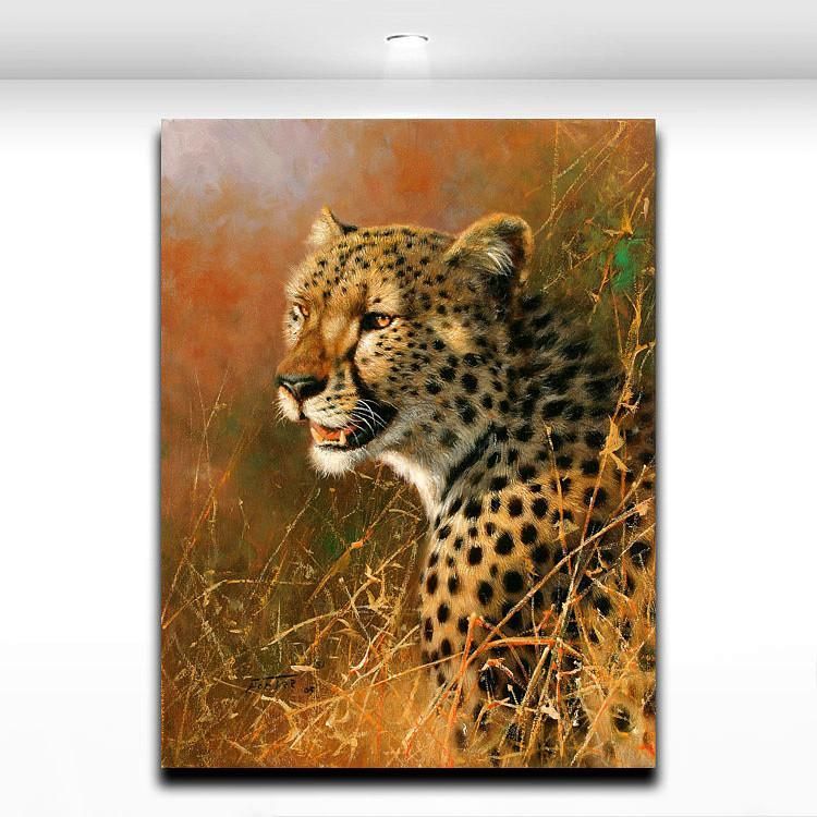 Americal Leopard Animal Oil Picture On Modern For Home Office Full Hd Personalized Customized Canvas Art Wall Art Wall Decor