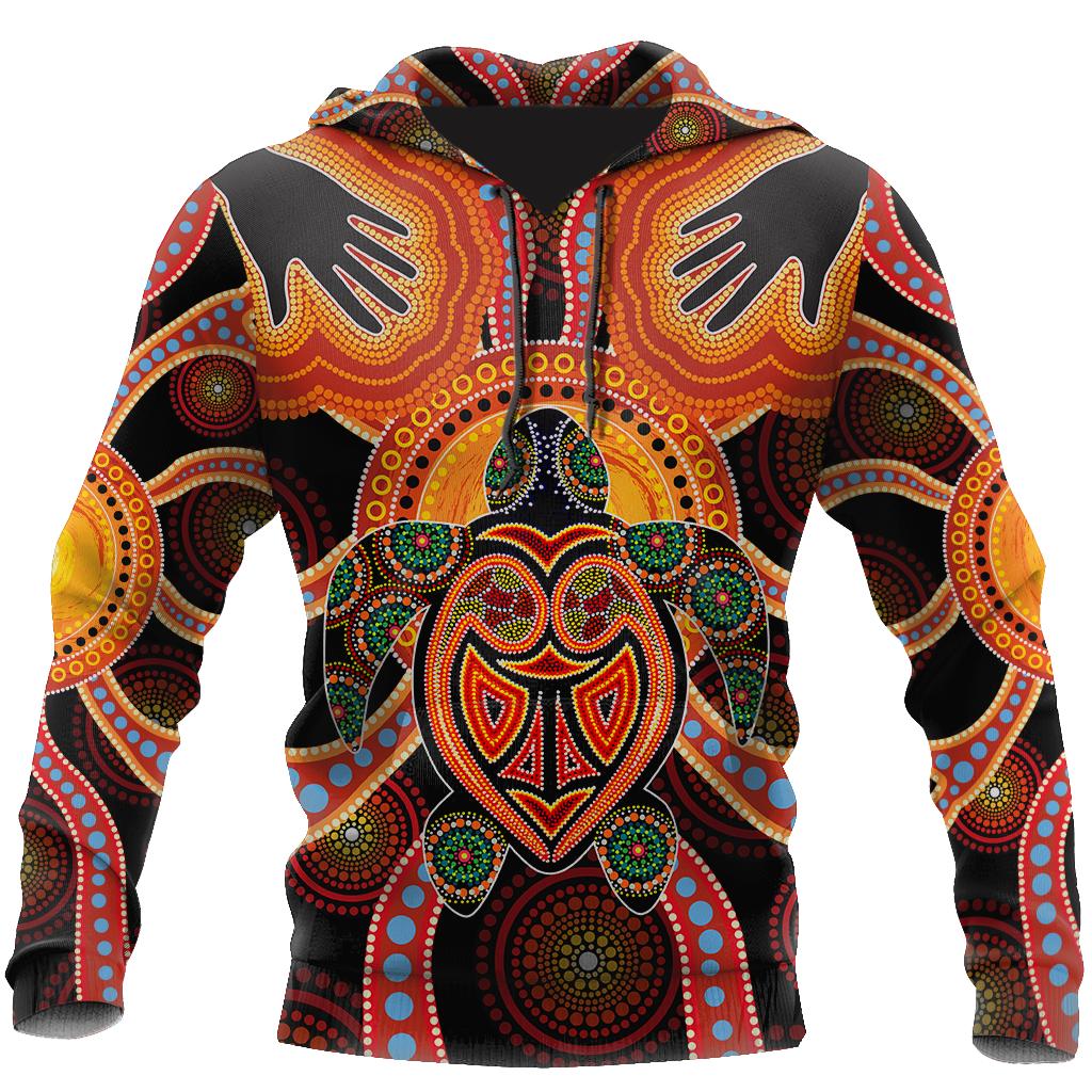 Aboriginal Turtle Touch The Sun Bedding Set Australia Indigenous Painting Art Shirts For Men And Women