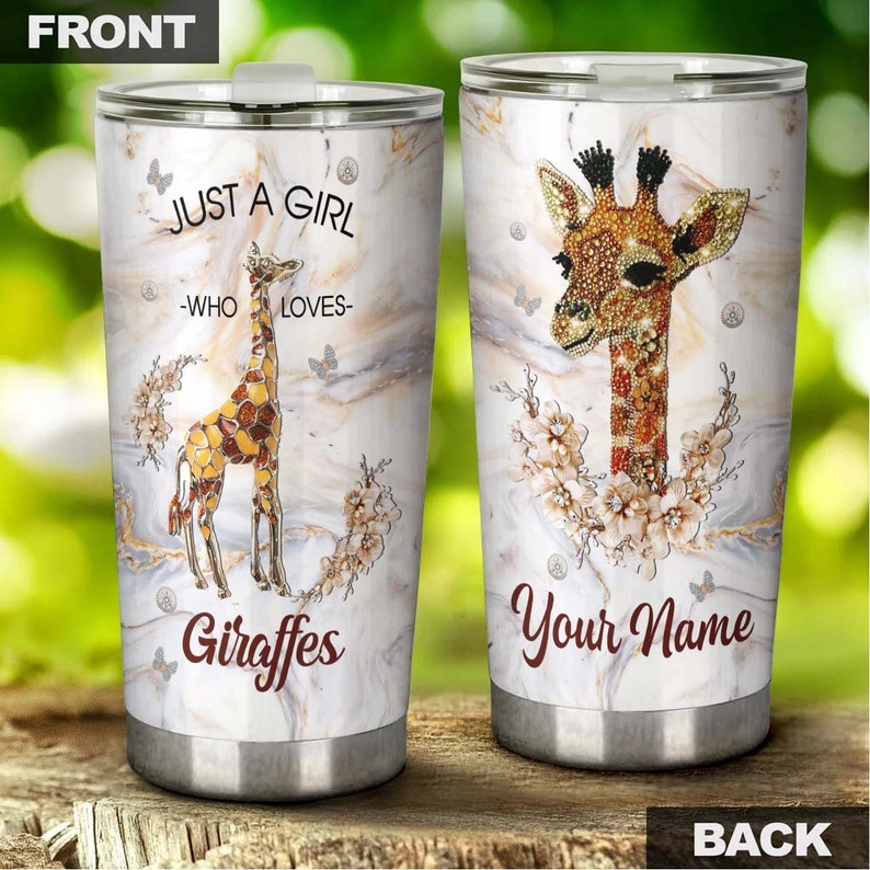 Just A Girl Who Loves Giraffe Personalized Tumbler-Gift For Giraffe Lover-Birthday Gift Christmas Gift For Her Him