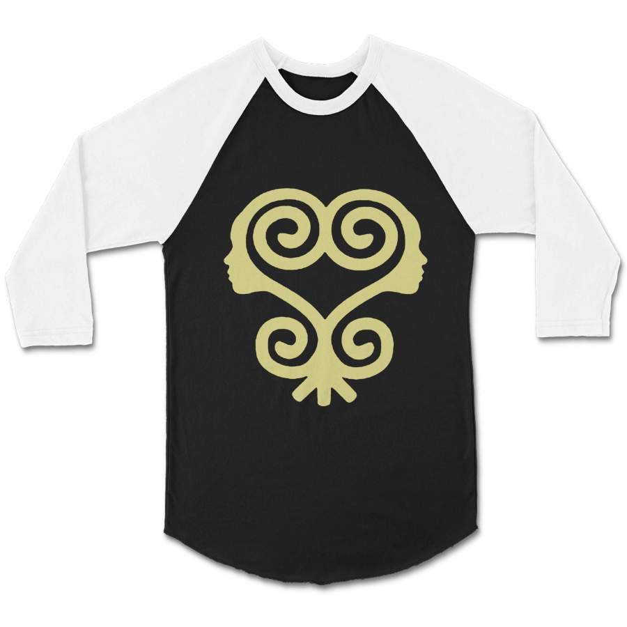 Sankofa African Symbols Adinkra Kwanzaa CPY Unisex 3/4 Sleeve Baseball Tee T-Shirt