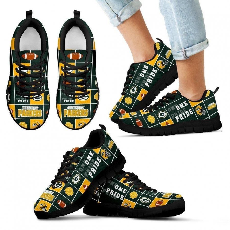 Colorful Pride Flag Green Bay Packers Sneakers #106