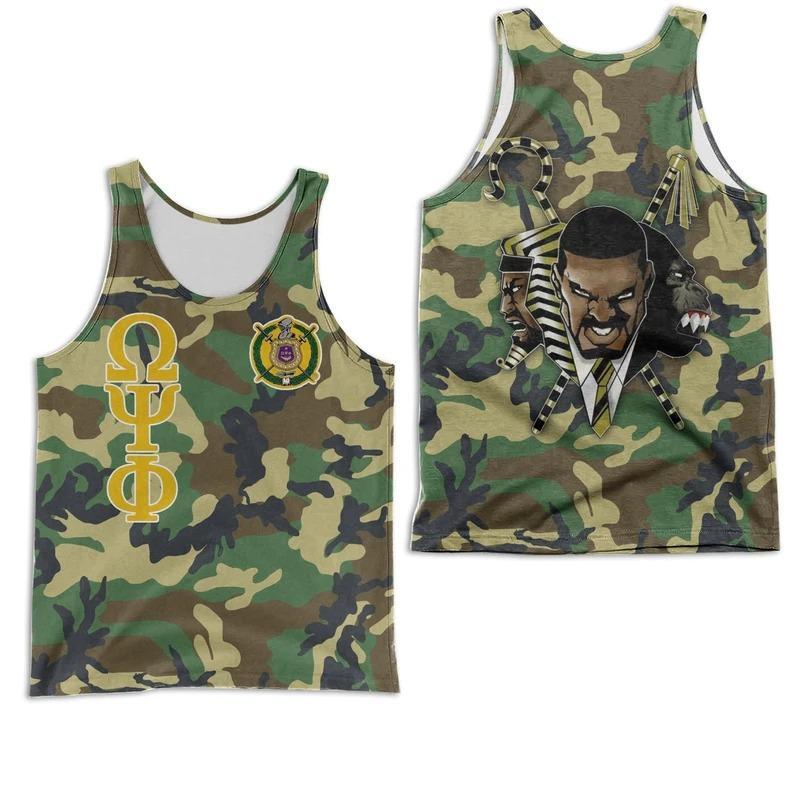 Wonderprint Tank Top Military Thunder Bulldog Omega Psi Phi Men Tank Top