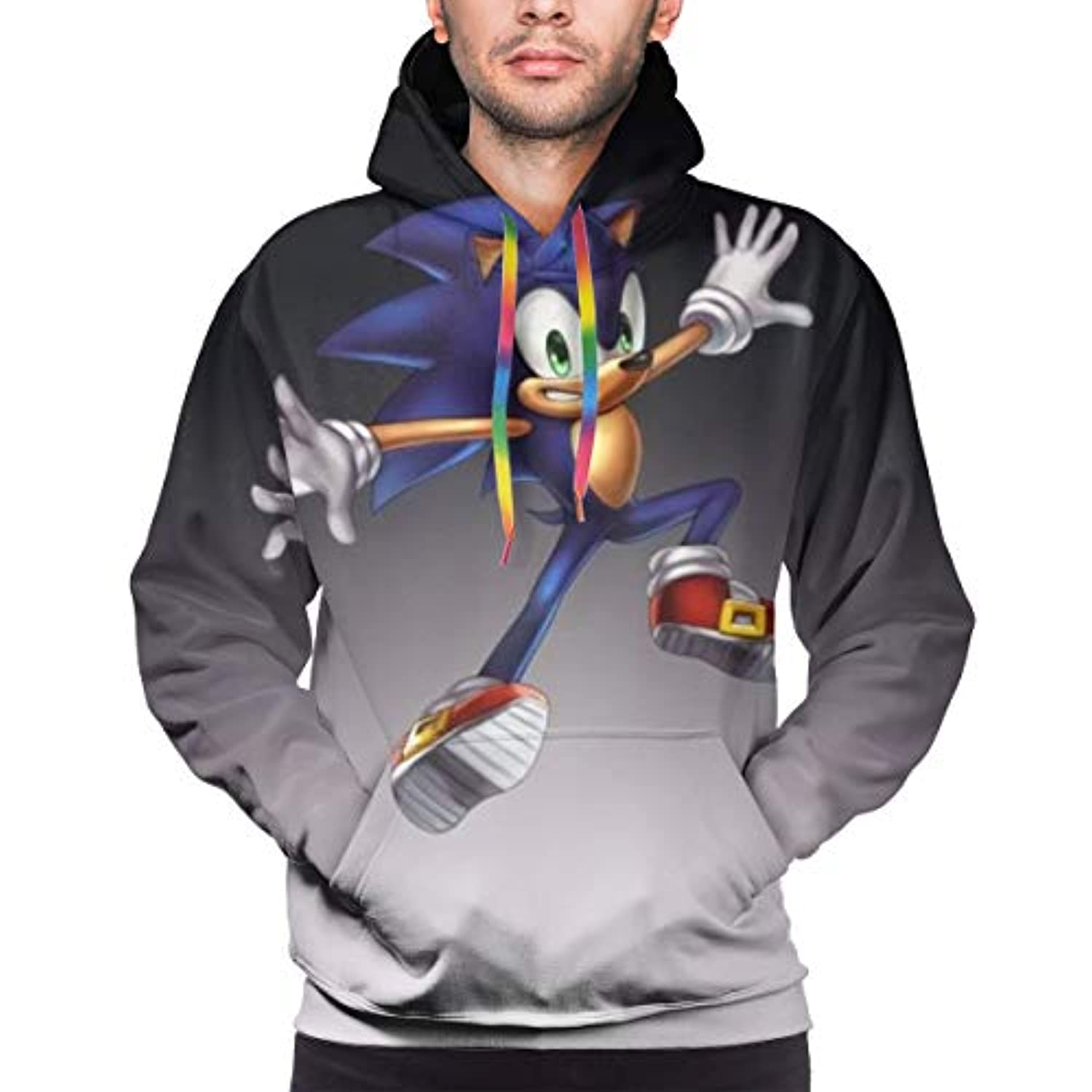 Cartoon Games Sonic Hoodie – Sonic the Hedgehog Grey 3D Print Pullover Hooded Sweatshirt