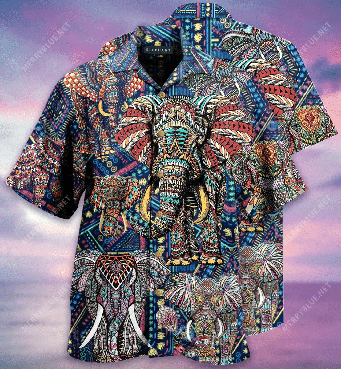 Elephant Mandala Hawaii Aloha Shirts V Ha85177