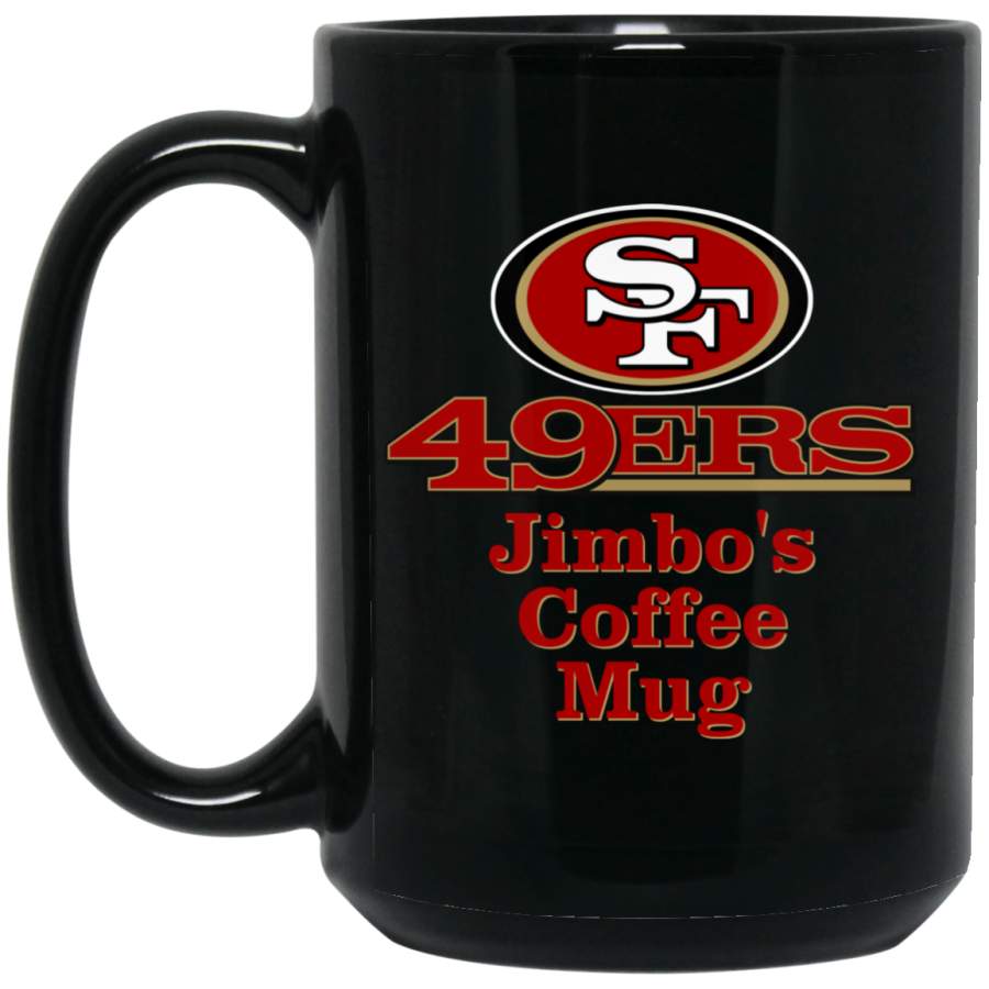 Custom Personalized San Francisco 49ers Logo & Text Jimbo’s BM15OZ 15 oz. Black Mug