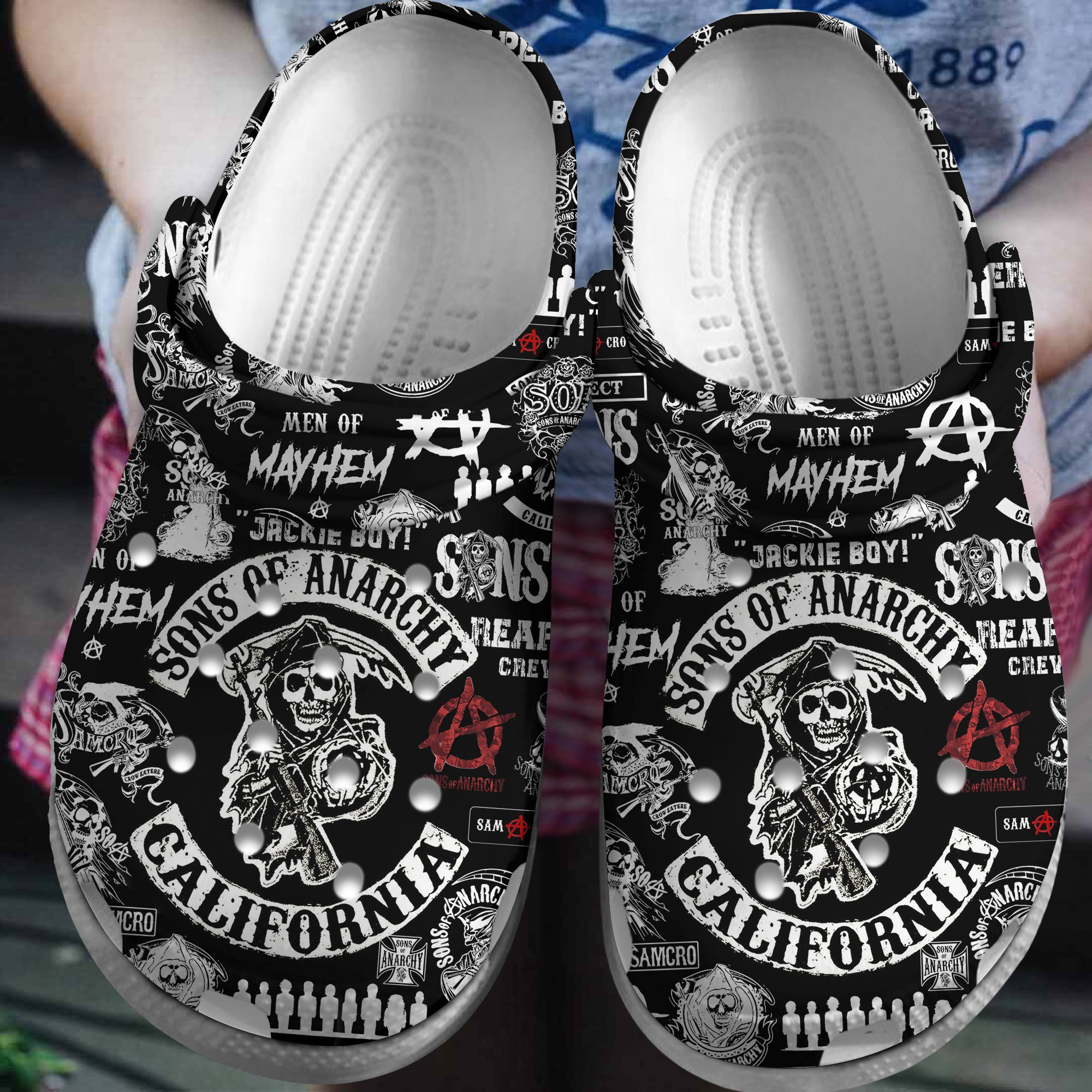 Sons Of Anarchy TV Series Crocs Crocband Clogs Shoes Comfortable For Men Women and Kids