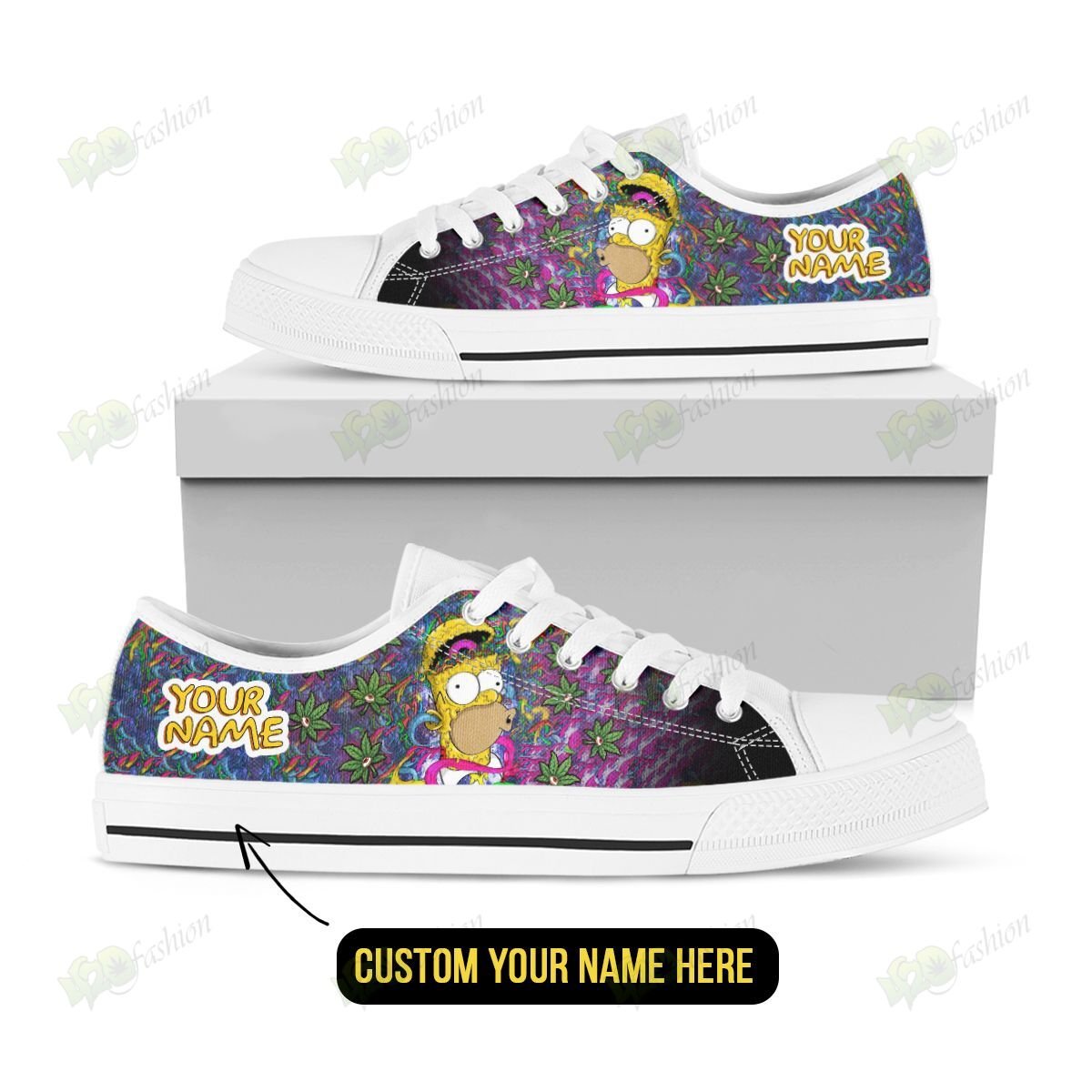 The Simpsons Cartoon Weed Low Top Shoes 07