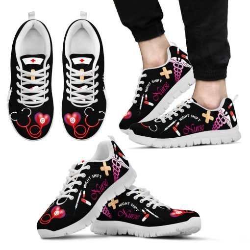 Night Shift Nurse Stethoscope Sneakers Shoes