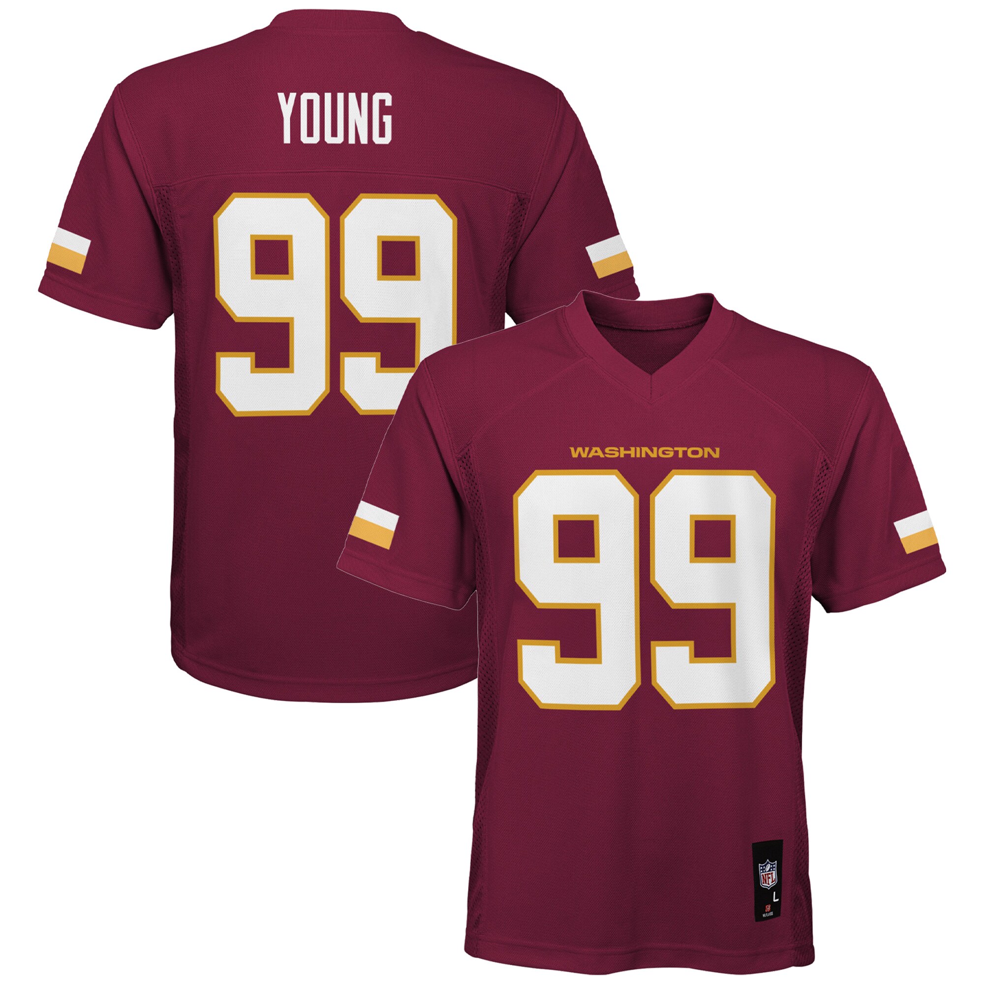 Youth Washington Commanders Chase Young Burgundy Player Jersey