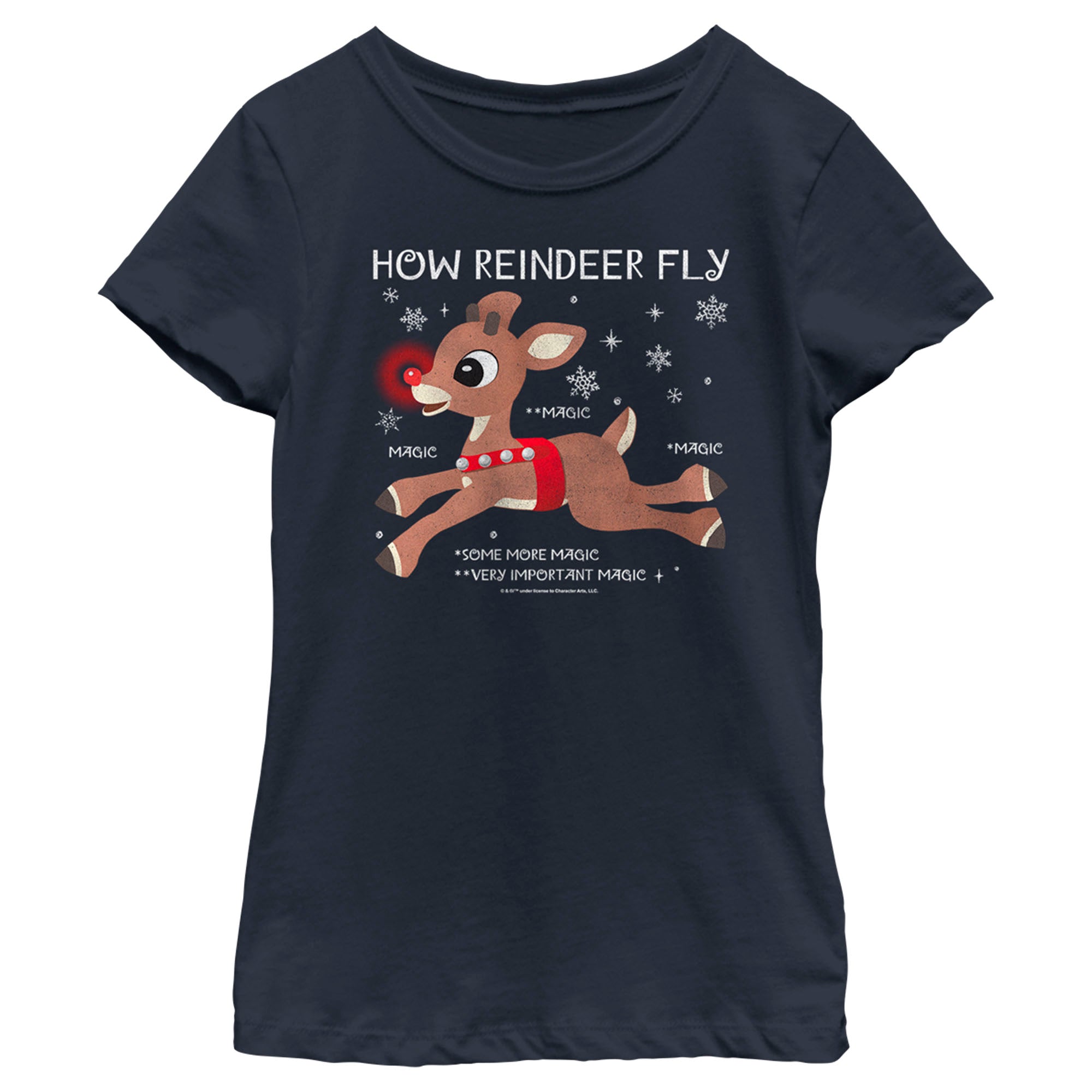 Rudolph The Red-Nosed Reindeer Girl’S How Reindeer Fly  T-Shirt