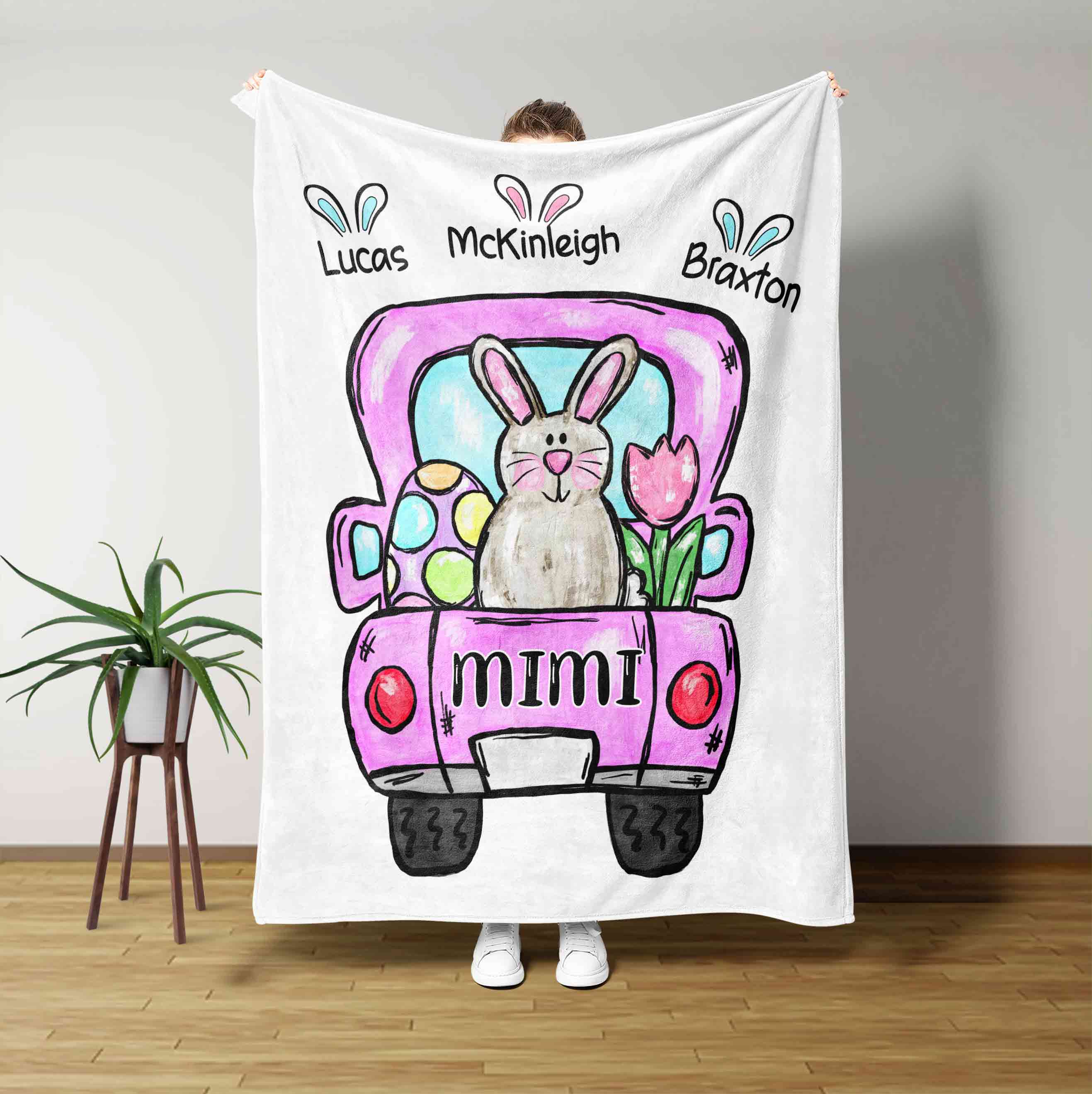 Mimi Blanket, Rabbit Blanket, Car Blanket, Egg Blanket, Flower Blanket, Custom Name Blanket, Gift Blanket