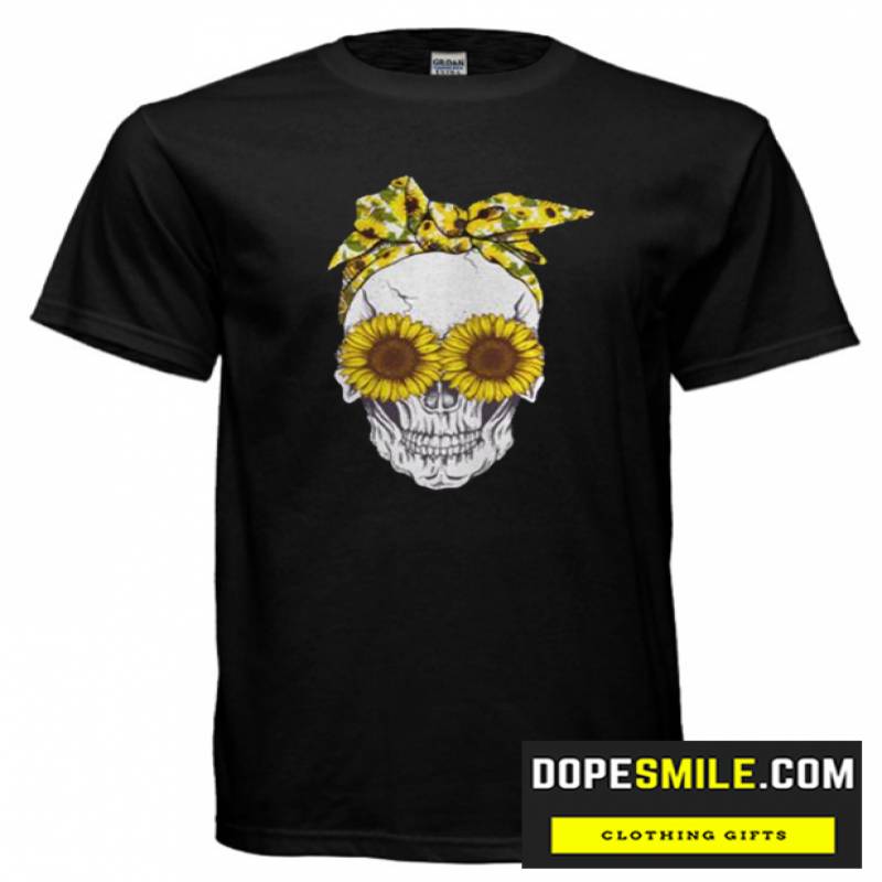 Skull Sunflower cool T Shirt