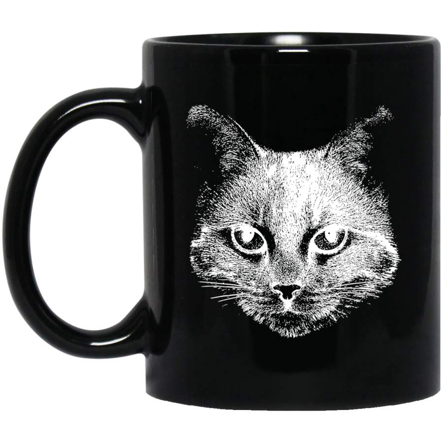 Cat Coffee Mug Cat Art Kitten Lovers 11oz – 15oz Black Mug