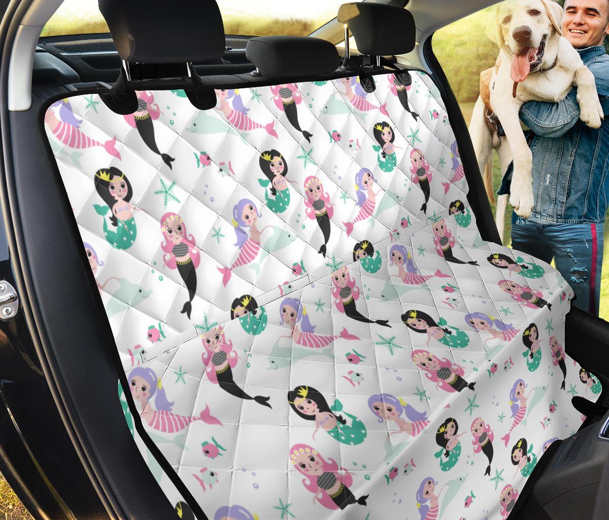 Cute Mermaid Dolphin Fish Starfish Pattern Dog Car Seat Covers