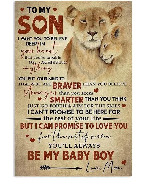 To My Son I Can Promise To Love You Portrait Poster & Canvas Gift For Son Birthday Gift For Mom Home Decor Wall Art Visual Art