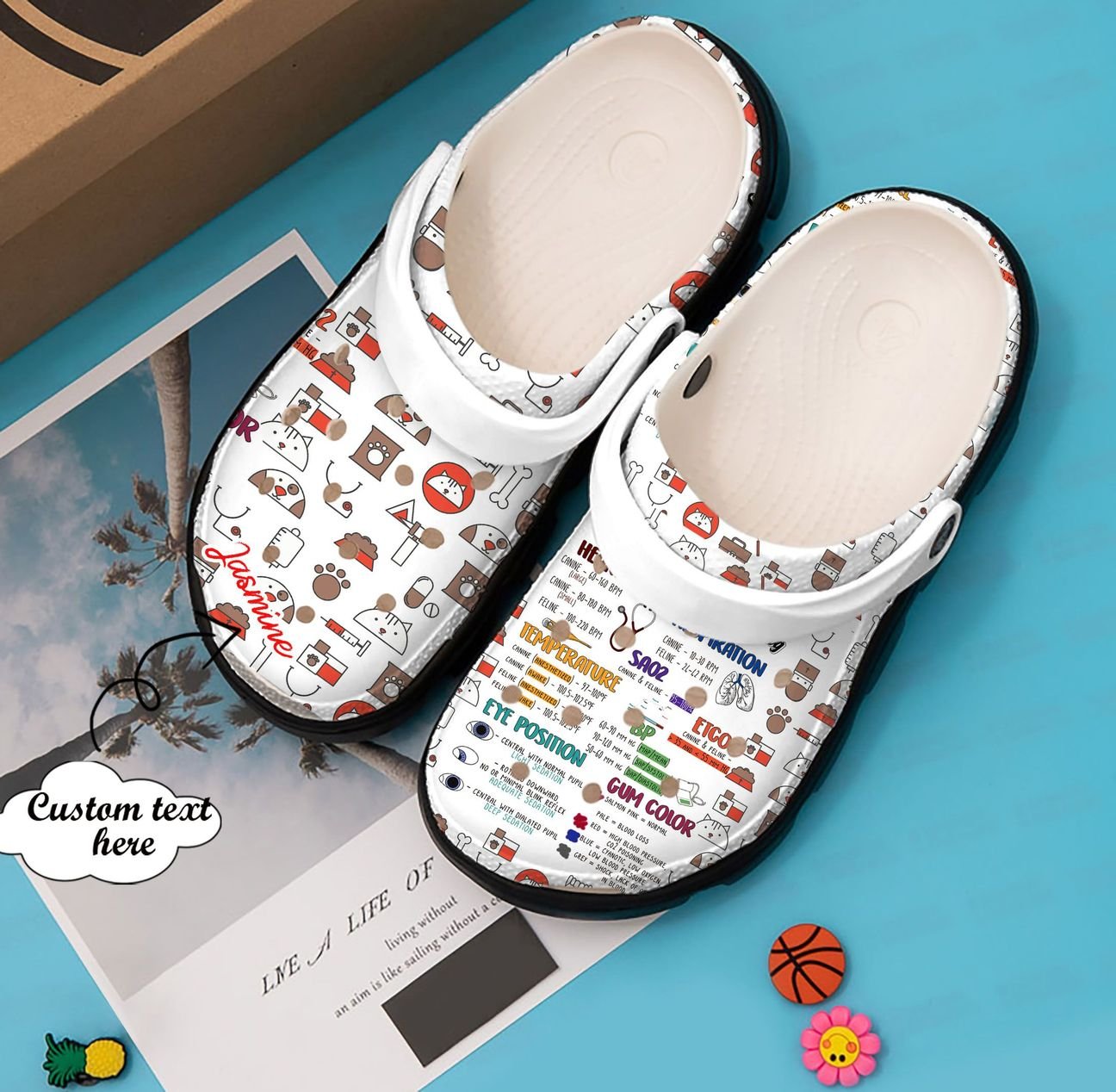 Vet Tech Personalized Clog, Custom Name, Text, Color, Number Fashion Style For Women, Men, Kid, Print 3D Vet Tech Icons