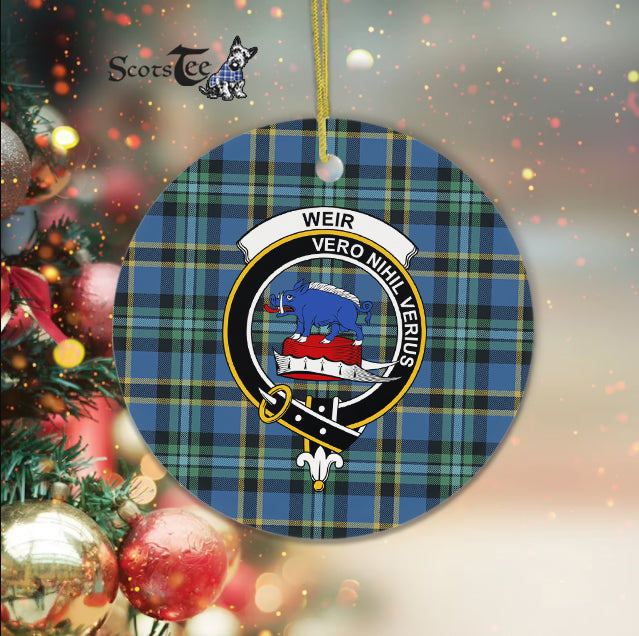 Weir Scottish Clan Plaid Ornament Gift. Christmas Tree Ornament Weir Clan Tartan Ornament Great Christmas Ornaments Gift