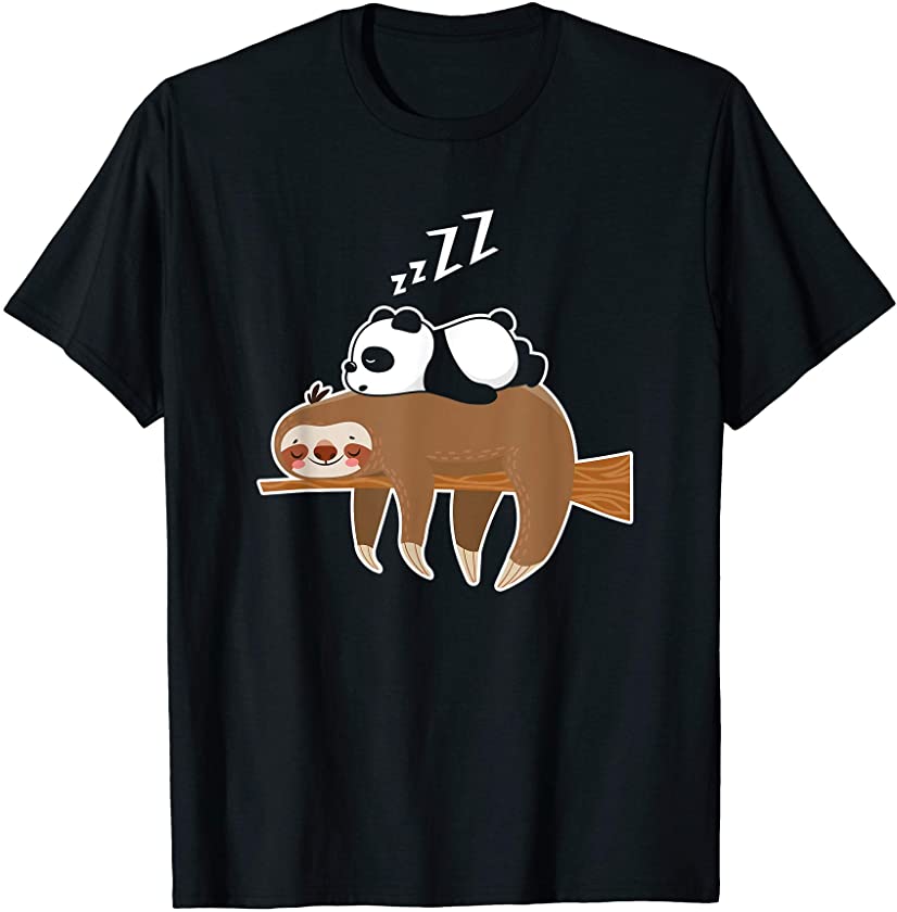 Sleepy Animals Panda Sloth T-Shirt