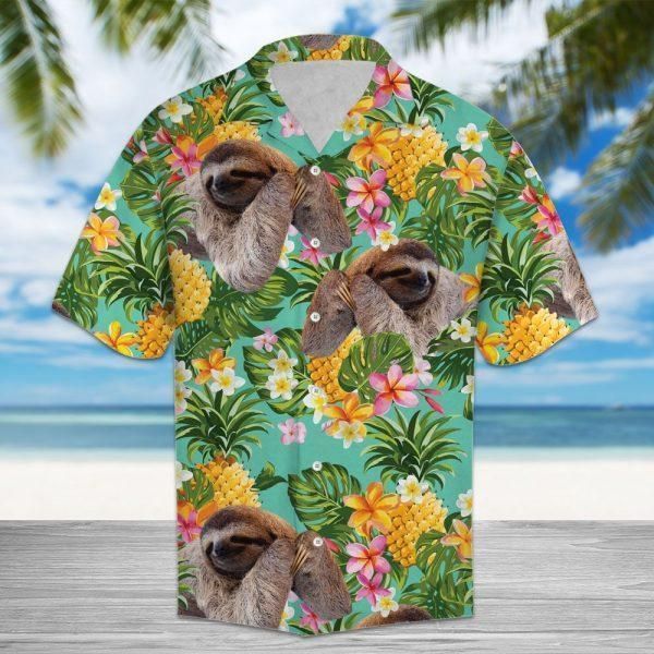 Check Out This Awesome Hawaii Tropical Sloth And Pineapple Pattern Shirts Ha37781