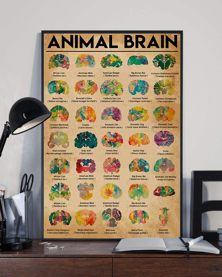 Animal Brain Satin Poster Portrait no Frame