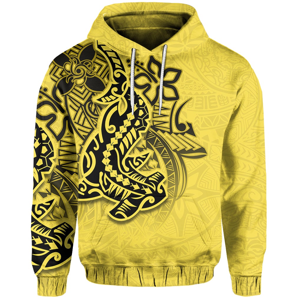 (Custom Personalised) Hammerhead Shark Hoodie Polynesian Yellow Style Lt6