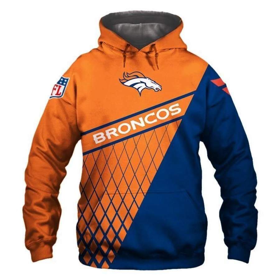 Denver Broncos Pullover Hoodie Unisex 3D All Over Print