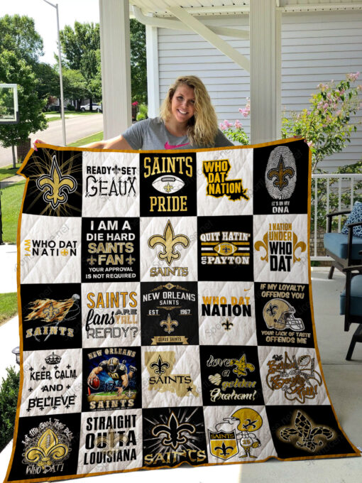 New Orleans Saints Blanket Quilt V4 B93