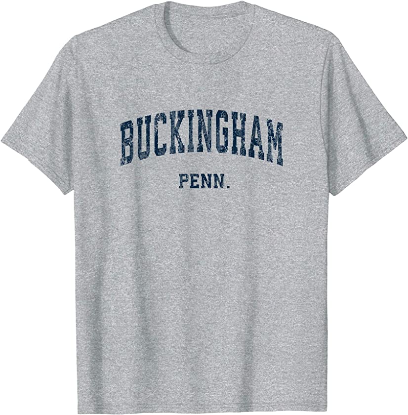 Buckingham Pennsylvania PA Vintage Varsity Sports Navy Desig T-Shirt