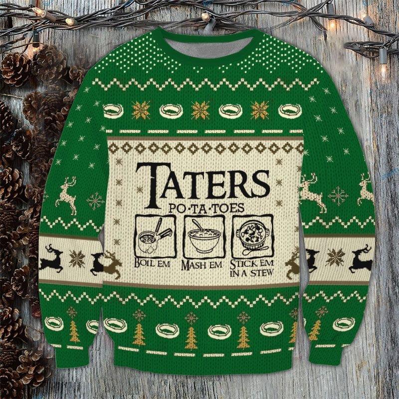 Lotr Taters Potatoes Ugly Christmas Sweater | For Men & Women | Adult | Us5923