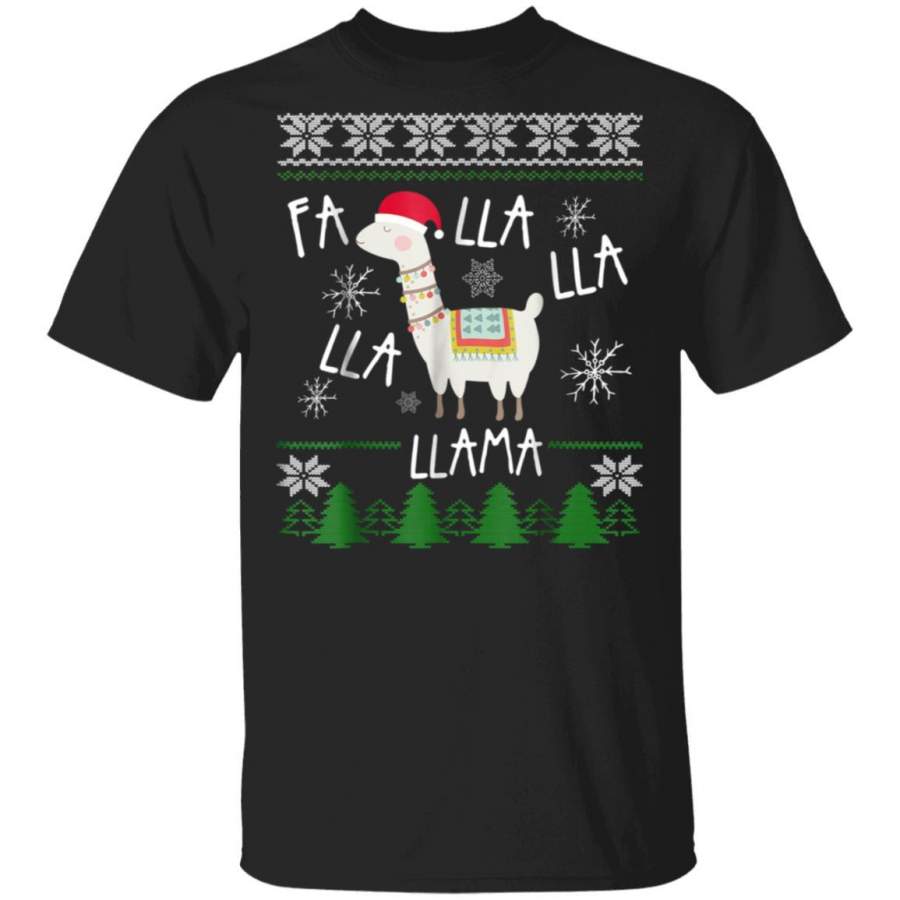 Ugly Christmas Sweater LLama Funny Holiday T-Shirt Xmas Gifts Tee Funny Family Matching T Shirt Pajama Tshirt Present Shirts