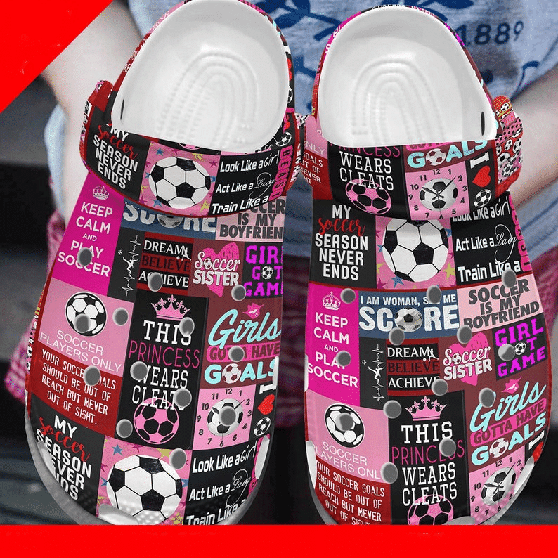 Soccer Pattern Rubber clog Shoes Comfy Footwear 2