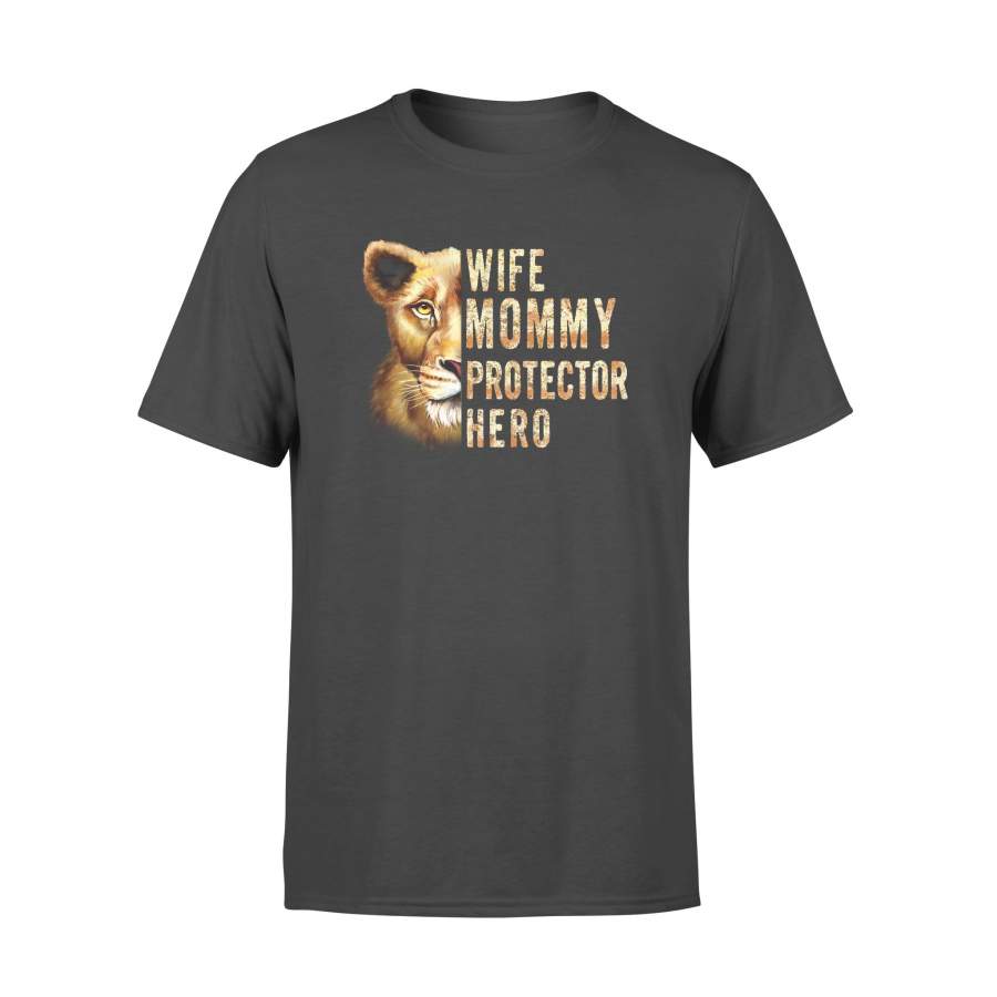 Wife mommy protector lion – gift for wife for mom – Standard T-shirt