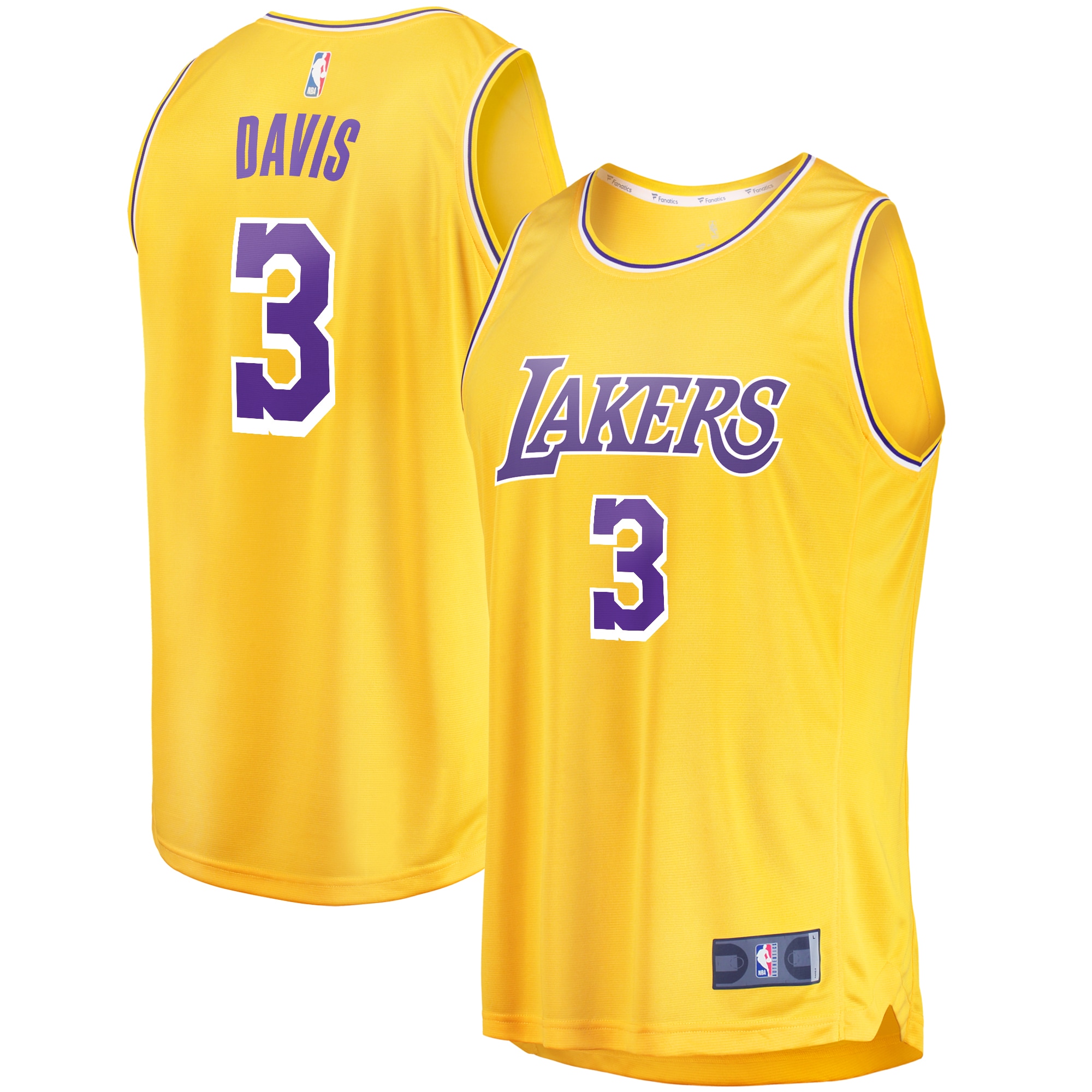Anthony Davis Los Angeles Lakers Fast Break Player Jersey – Icon Edition – Gold